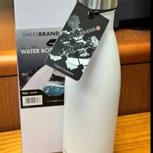 New! SwissBrand Stainless Steel Water Bottle, 16.9 oz - White